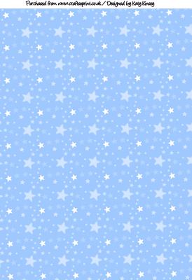 Blue and White Stars Backing Paper