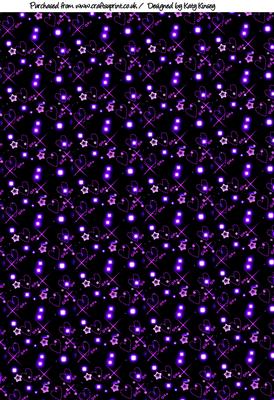 Lilac Stars and Hearts on Black Backing Paper