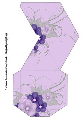Lilac Floral Bouquet Pyramid Gift Box