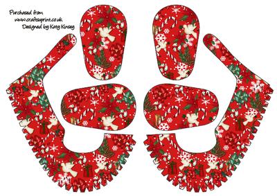 Christmas Jumble 3D Baby Shoes in Red