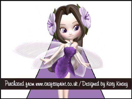 Violet Fairy 3D Stand Up Pyramid Card Kit