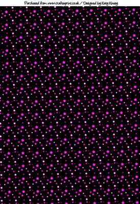 Hot Pink Stars on Black Backing Sheet