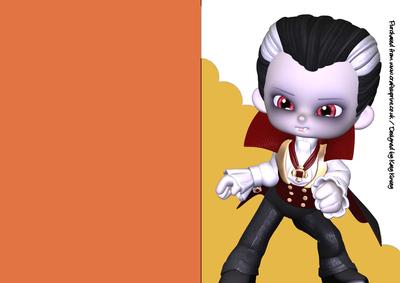 Vlad the Vampire A5 Shaped Front Cut and Fold Card