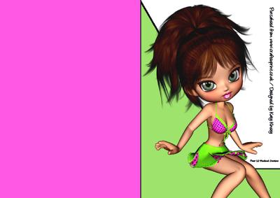 Jacquie A5 Shaped Front Print and Fold Card