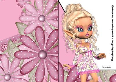 Blyth Fairy A5 Shaped Front Print and Fold Card