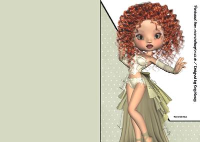 Imogen A5 Shaped Front Print and Fold Card