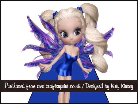 Blue Silk Fairy 3D Stand Up Pyramid Card Kit