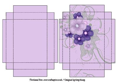 Lilac Floral Bouquet Gift Box with Lid