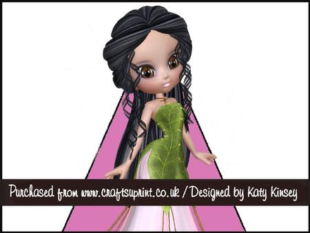 Pixie Fancies with Black Hair 3D Stand Up Pyramid Card Kit