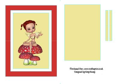 Sweet Fairy on Toadstool Flip Card Sheet