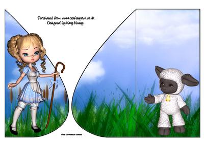 Little Bo Peep Teardrop Card