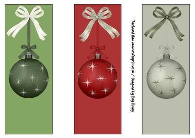 Set of Three Christmas Bauble Bookmarks