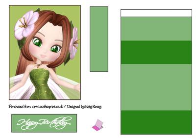 Fairy Fancies Easel Card in Green