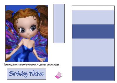 Blue Silk Fairy Easel Card