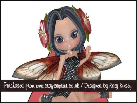 Blossom Fairy in Red 3D Stand Up Pyramid Card Kit 2