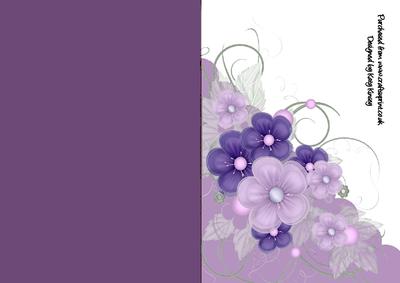 Blooming Marvellous in Purple A5 Shaped Front Card
