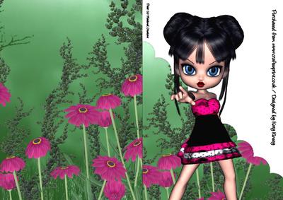 Elvira A5 Shaped Front Print and Fold Card
