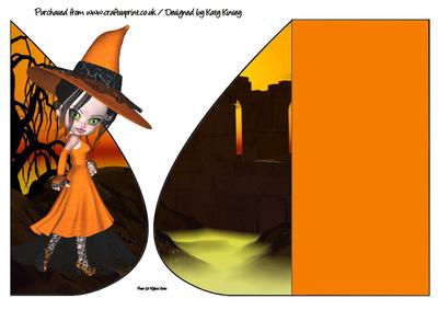 Wanda Witch Teardrop Card