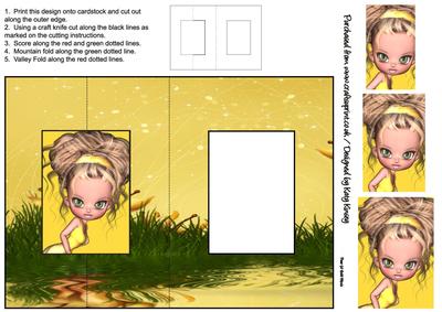 Primrose Foldback Card with Simple Pyramage