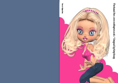 Josie A5 Shaped Front Print and Fold Card