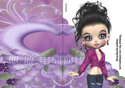 Nerys A5 Shaped Front Print and Fold Card