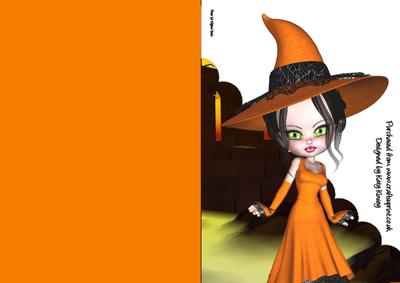 Wanda Witch A5 Shaped Front Print & Fold Card