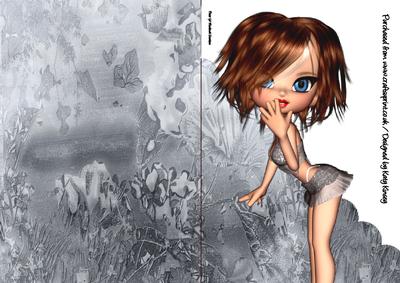 Sylvia A5 Shaped Front Print and Fold Card
