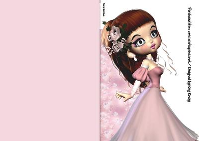 Beatrice A5 Shaped Front Print & Fold Card