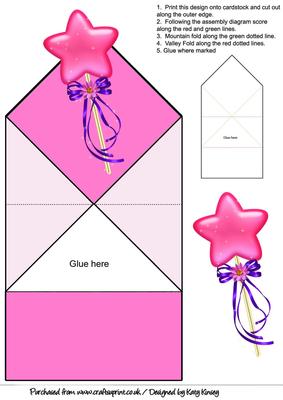 Fairy Wand in Pink Pop Up Spring Card