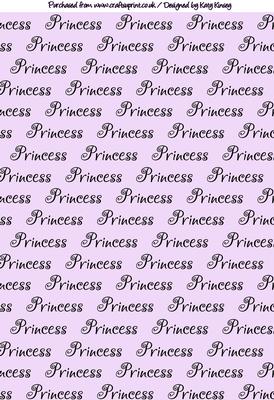 Princess Wording Backing Paper in Lilac
