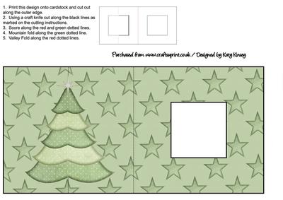 Christmas Tree and Stars Foldback Card