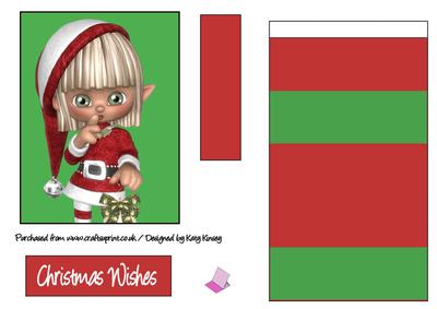 Little Christmas Elf with Bauble Easel Card