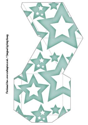 Turquoise Stars Pyramid Gift Box