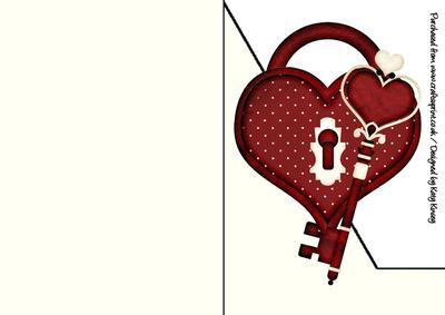 Key to My Heart A5 Shaped Front Print & Fold Card