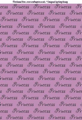 Princess Wording Backing Paper in Purple