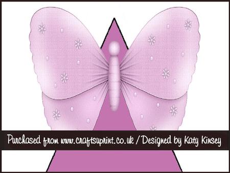 Pink Net Butterfly 3D Stand Up Pyramid Card Kit