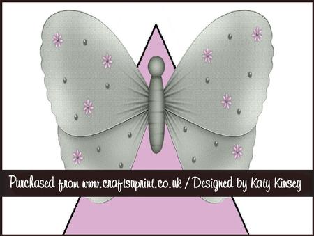 Silver Net Butterfly 3D Stand Up Pyramid Card Kit
