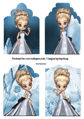 Snow Princess Set of Four Tag Toppers