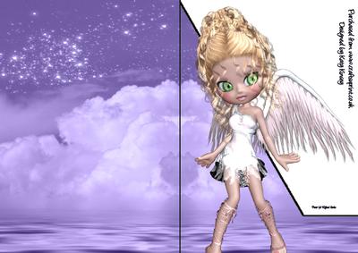 Celestia Angel A5 Shaped Front Print and Fold Card #1