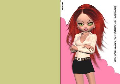 Arlene A5 Shaped Front Print and Fold Card
