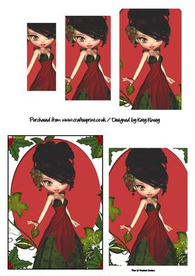 Princess Poinsettia Christmas Pyramage Sheet