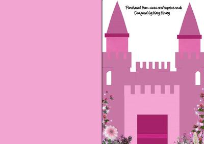 Fairytale Princess Castle A5 Shaped Front Print & Fold Card