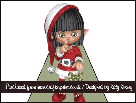 Little Christmas Elf with Bauble 3D Pyramid Card Kit