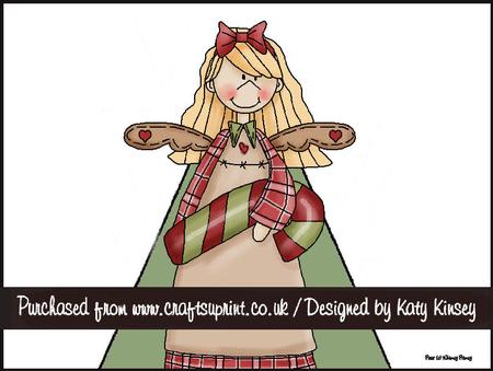 Christmas Angel & Candy Cane 3D Stand Up Pyramid Card Kit