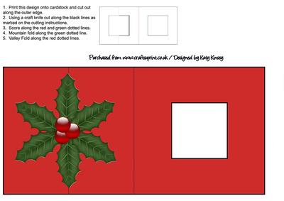 Christmas Holly Foldback Card