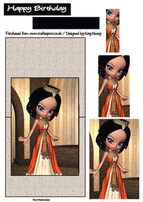 Queen Nefertiti Over the Edge Card with Simple Pyramage