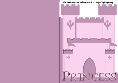 Fairytale Princess Castle A5 Shaped Front Print & Fold Card