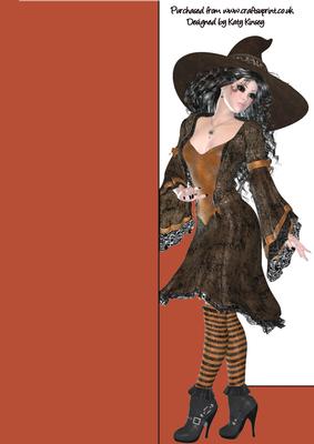 Halloween Witch Tall Slim Shaped Front Card