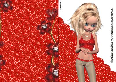 Christina A5 Shaped Front Print and Fold Card
