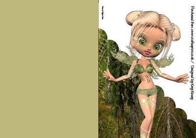 Kizzy Fairy A5 Shaped Front Print and Fold Card